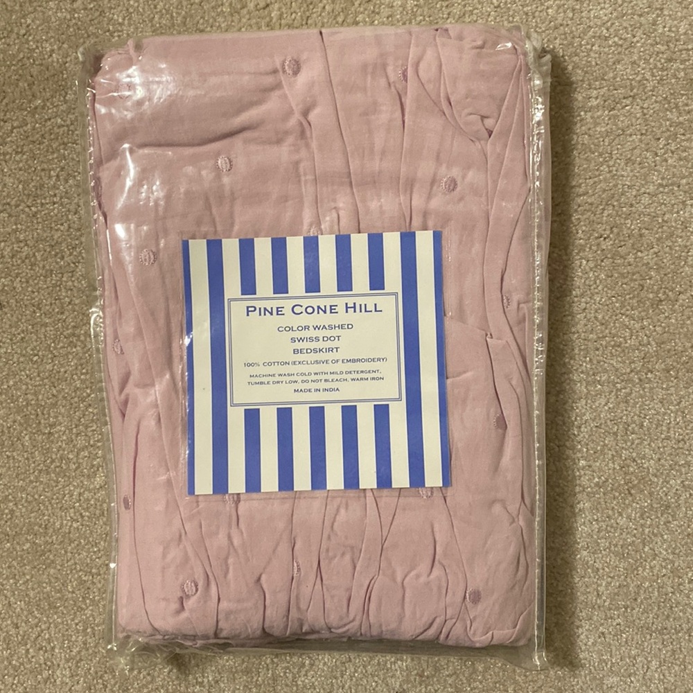 Pine Cone Hill Twin Size Swiss Dot bedskirt in lilac